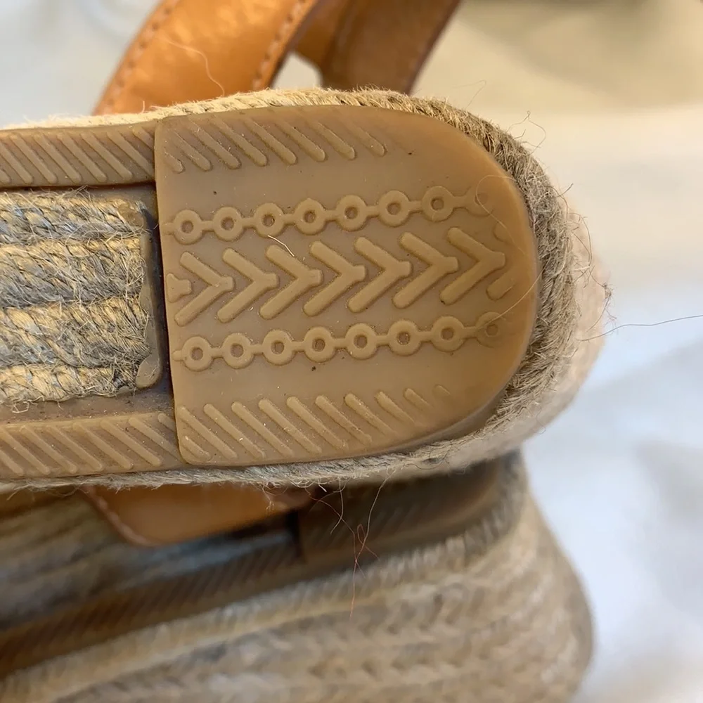 Coach leather detail espadrilles iconic logo wedge